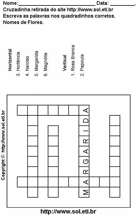 Cruzadinha Para Imprimir Com Flores 24