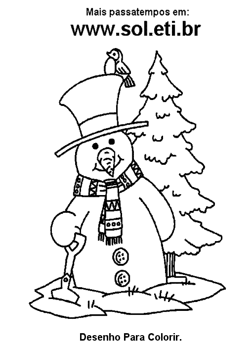 Boneco De Neve Natal Desenho Para Colorir Imprima Grátis 3674