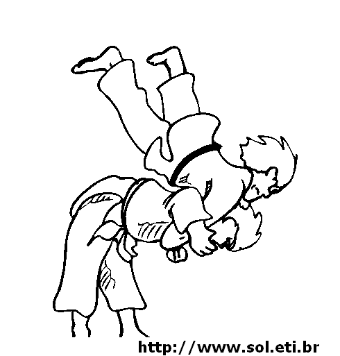 desenho para colorir judô artes marciais treinamento figura grátis