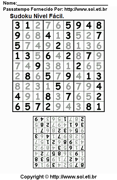 Jogo Educativo - Sudoku Divertido - Baruk Batuk
