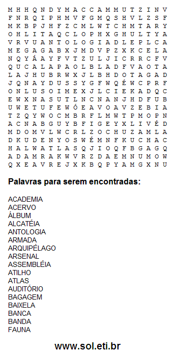 Caça-Palavras - Adjetivos - Português