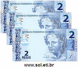 Cédulas de Dinheiro Totalizando 6 Reais