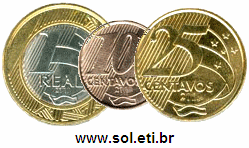 Moedas Totalizando 1 Real e 35 Centavos