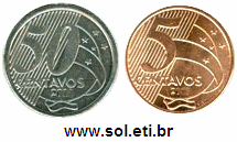 Moedas Totalizando 55 Centavos